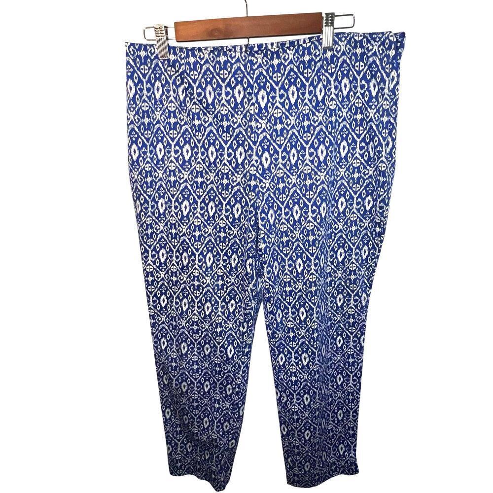 Charter Club Women's 14 Classic Fit, Geometric Pullon Stretch Cottage Core Pant